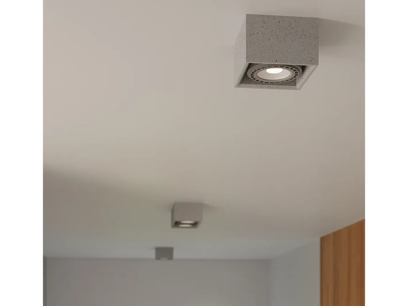 Sollux Lighting Plafón-Lámparas de techo Zentra industrial de concreto - 1 fuentes luminosas 4000K - L.14 x A.9 cm - Gris