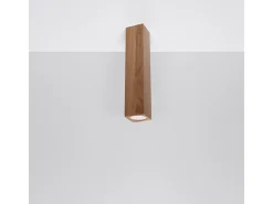 Sollux Lighting Lámparas de techo Zezu escandinavo de madera - 1 fuentes luminosas 3000K - L.6 x A.30 cm - roble Marru00f3n Clearance