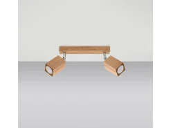 Sollux Lighting Lámparas de techo Zezu escandinavo de madera - 2 fuentes luminosas 3000K - L.30 x A.20 cm - roble Marru00f3n Hot