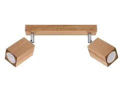 Sollux Lighting Lámparas de techo Zezu escandinavo de madera - 2 fuentes luminosas 3000K - L.30 x A.20 cm - roble Marru00f3n Hot