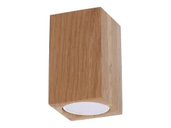 Sollux Lighting Plafón-Lámparas de techo Zezu escandinavo de madera - 1 fuentes luminosas 4000K - L.6 x A.10 cm - roble Marru00f3n