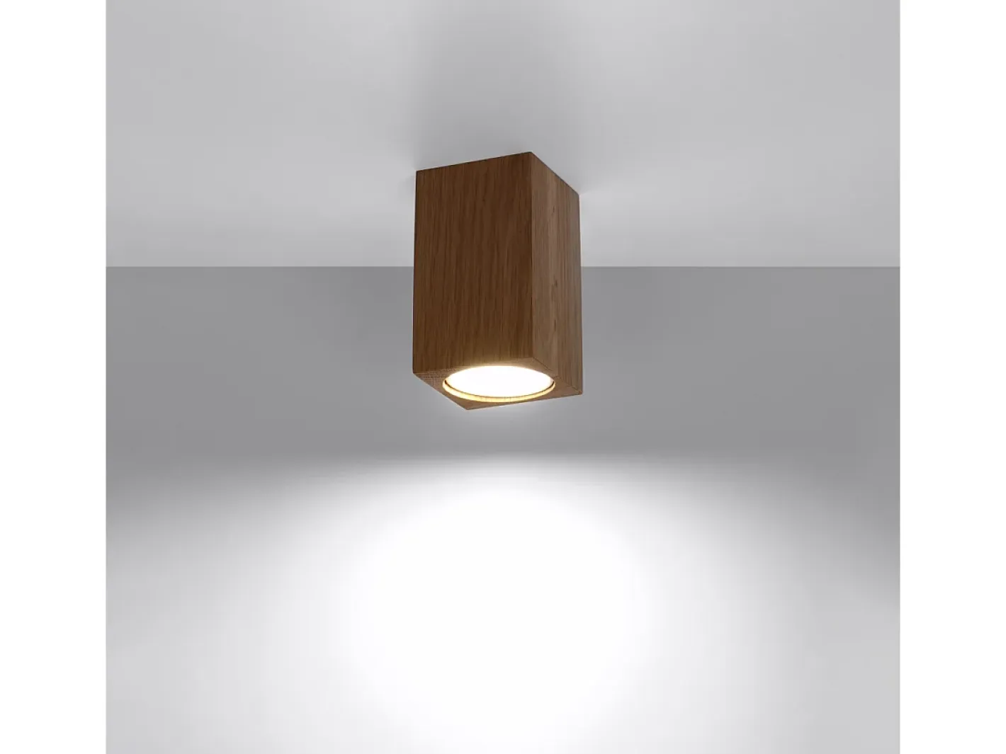 Sollux Lighting Plafón-Lámparas de techo Zezu escandinavo de madera - 1 fuentes luminosas 4000K - L.6 x A.10 cm - roble Marru00f3n
