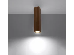 Sollux Lighting Lámparas de techo Zezu escandinavo de madera - 1 fuentes luminosas 4000K - L.6 x A.30 cm - roble Marru00f3n
