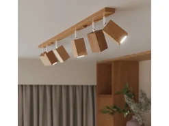 Sollux Lighting Lámparas de techo Zezu escandinavo de madera - 1 fuentes luminosas 4000K - L.6 x A.30 cm - roble Marru00f3n