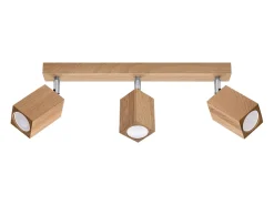 Discount Sollux Lighting Lámparas de techo Zezu escandinavo de madera - 3 fuentes luminosas 4000K - L.45 x A.20 cm - roble Marru00f3n