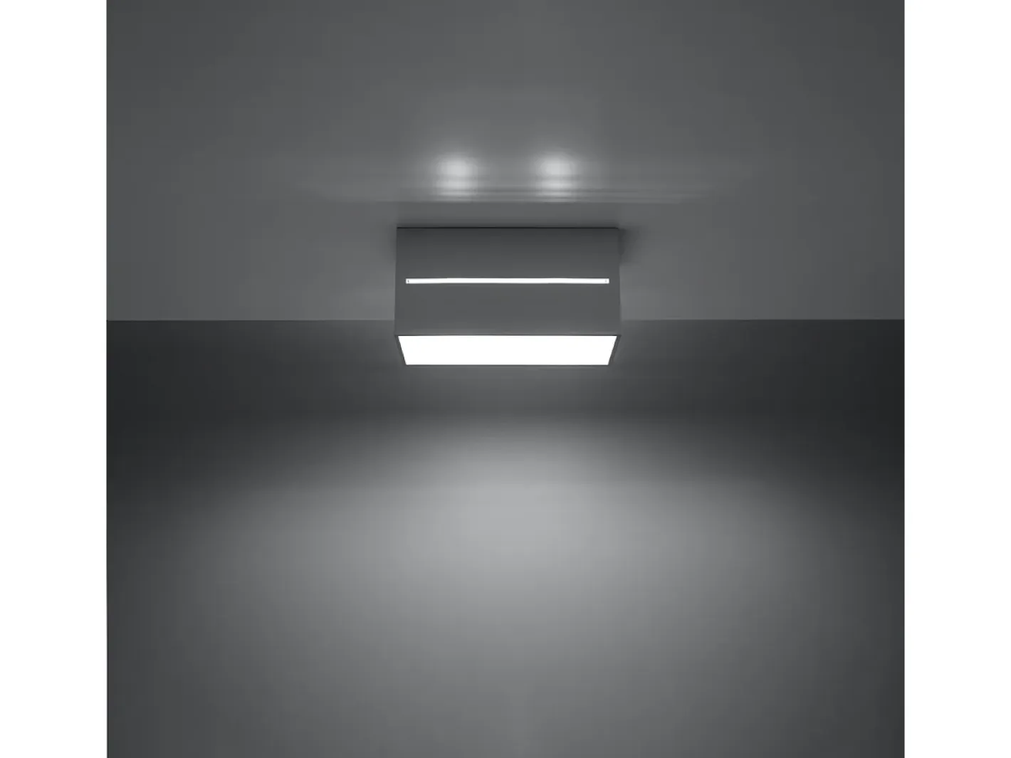 Hot Sollux Lighting Lámparas de techo Zorbo maxi moderno de aluminio - 2 fuentes luminosas 4000K - L.20 x A.10 cm - Gris