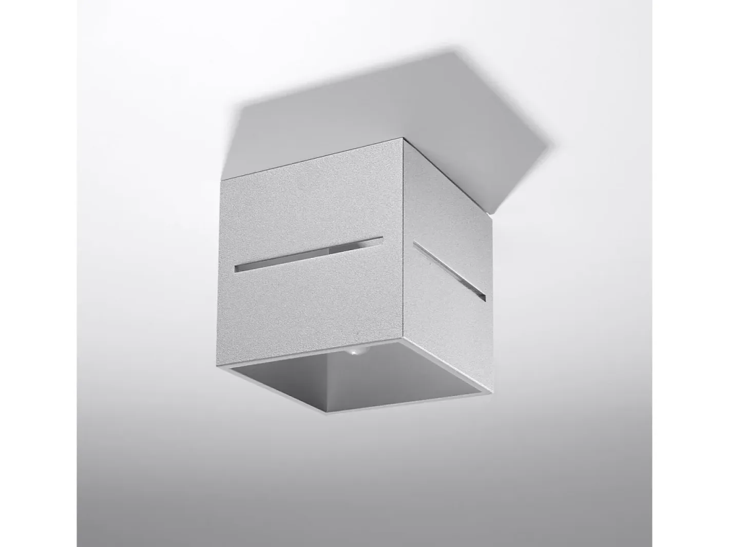 Outlet Sollux Lighting Lámparas de techo Zorbo moderno de aluminio - 1 fuentes luminosas 3000K - L.10 x A.10 cm - Gris