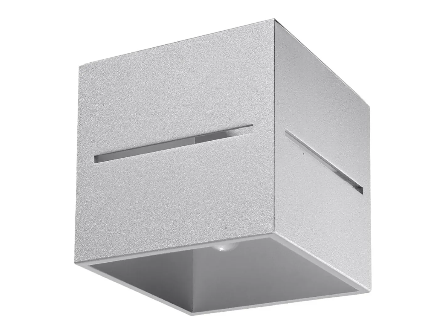 Outlet Sollux Lighting Lámparas de techo Zorbo moderno de aluminio - 1 fuentes luminosas 3000K - L.10 x A.10 cm - Gris