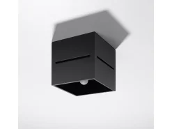 Hot Sollux Lighting Lámparas de techo Zorbo moderno de aluminio - 1 fuentes luminosas 3000K - L.10 x A.10 cm - Negro