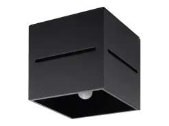 Online Sollux Lighting Lámparas de techo Zorbo moderno de aluminio - 1 fuentes luminosas 4000K - L.10 x A.10 cm - Negro