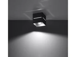 Online Sollux Lighting Lámparas de techo Zorbo moderno de aluminio - 1 fuentes luminosas 4000K - L.10 x A.10 cm - Negro