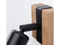 Sollux Lighting Plafón-Lámparas De Techo Zuca Moderno De Acero/Madera - 1 Fuentes Luminosas - L.14 X A.11 Cm - Madera Negra Negro