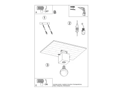 Sollux Lighting Plafón-Lámparas de techo Zxina escandinavo de madera - 1 fuentes luminosas 4000K - L.10 x A.10 cm - madera natural Color natural claro