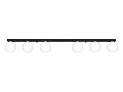 Sollux Lighting Lámparas de techo Zynfi moderno de acero/vidrio - 6 fuentes luminosas 3000K - L.120 x A.14,5 cm - Negro