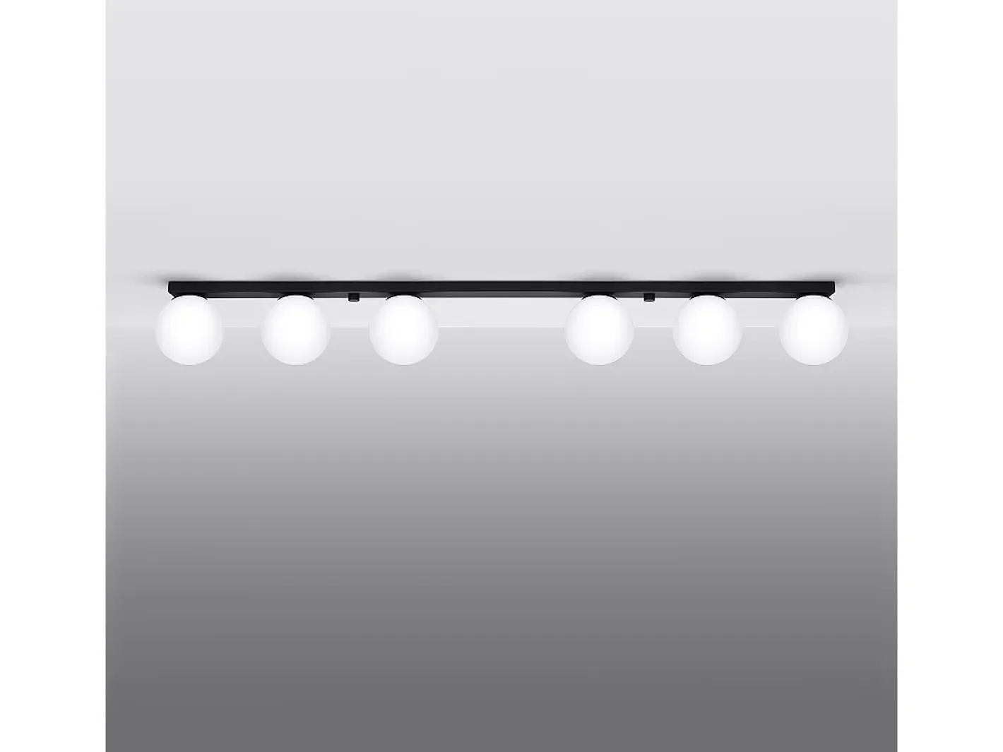 Sollux Lighting Lámparas de techo Zynfi moderno de acero/vidrio - 6 fuentes luminosas 3000K - L.120 x A.14,5 cm - Negro