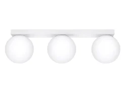 Sollux Lighting Plafón-Lámparas de techo Zynfi moderno de acero/vidrio - 3 fuentes luminosas 4000K - L.50 x A.14,5 cm - Blanco
