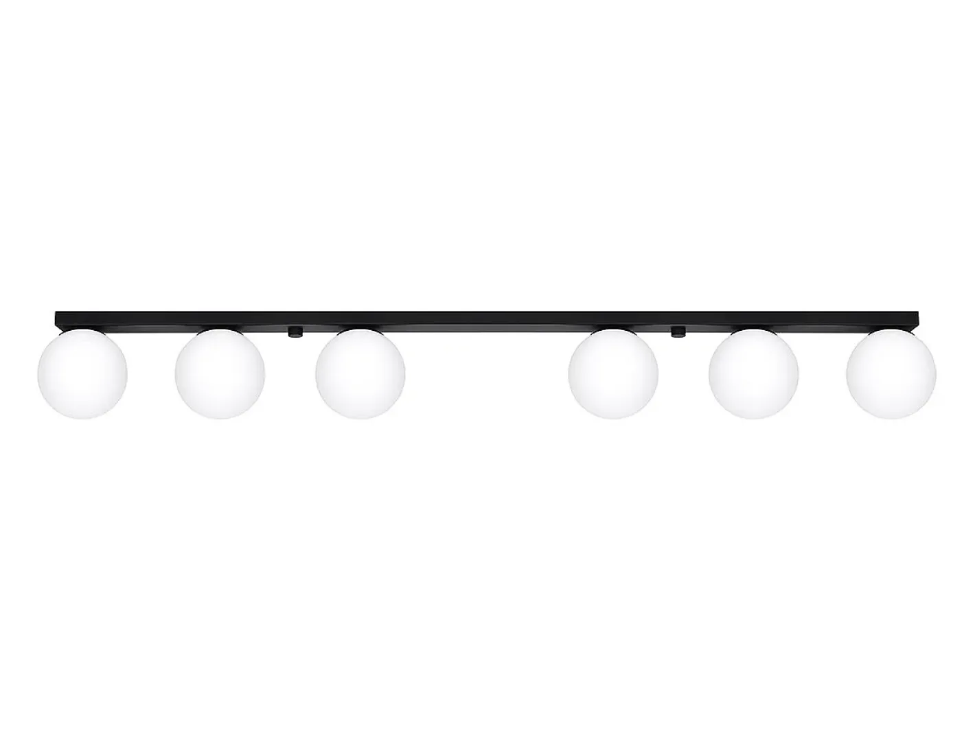 Outlet Sollux Lighting Lámparas de techo Zynfi moderno de acero/vidrio - 6 fuentes luminosas 4000K - L.120 x A.14,5 cm - Negro