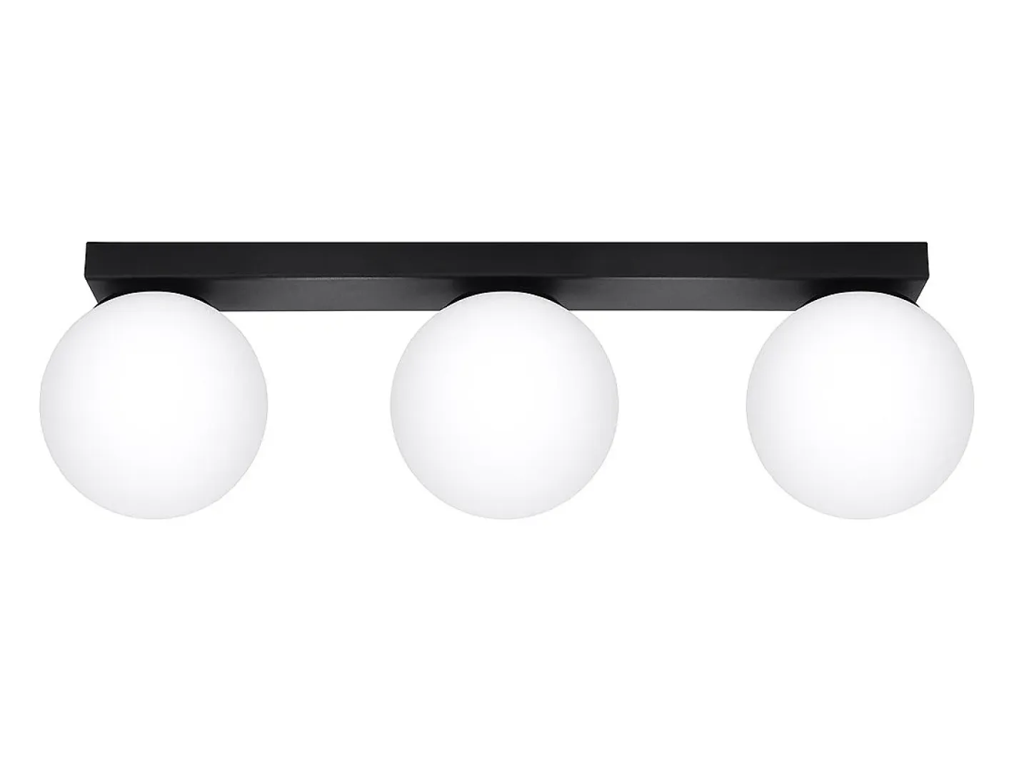 Sollux Lighting Lámparas de techo Zynfi moderno de acero/vidrio - 3 fuentes luminosas 4000K - L.50 x A.14,5 cm - Negro Hot