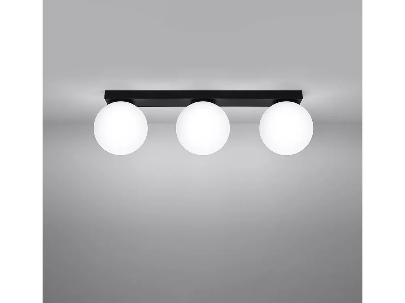Sollux Lighting Lámparas de techo Zynfi moderno de acero/vidrio - 3 fuentes luminosas 4000K - L.50 x A.14,5 cm - Negro Hot