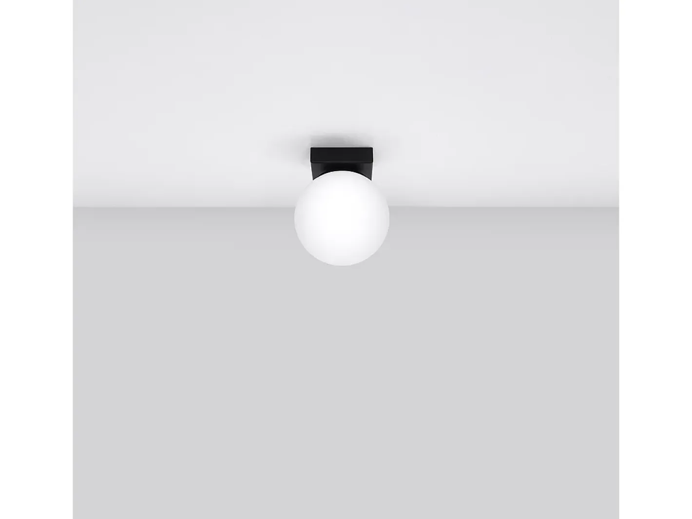 New Sollux Lighting Lámparas de techo Zynfi moderno de acero/vidrio - 1 fuentes luminosas 3000K - L.12 x A.14,5 cm - Negro