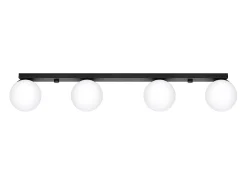 Online Sollux Lighting Lámparas de techo Zynfi moderno de acero/vidrio - 4 fuentes luminosas 4000K - L.88 x A.14,5 cm - Negro