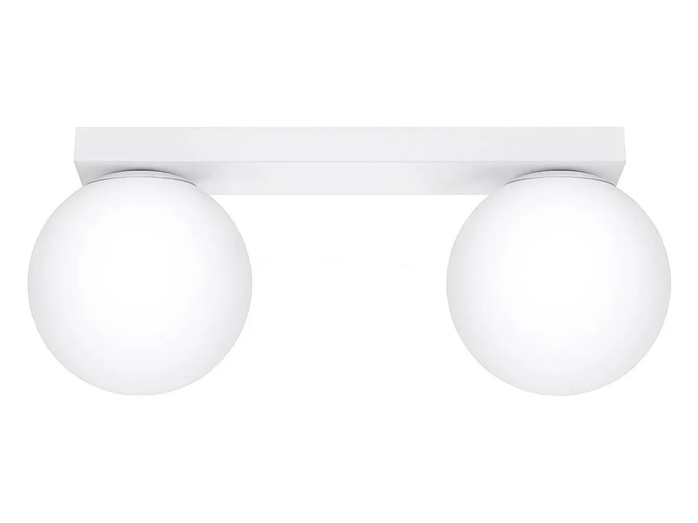 Sollux Lighting Plafón-Lámparas de techo Zynfi moderno de acero/vidrio - 2 fuentes luminosas 4000K - L.34,5 x A.14,5 cm - Blanco