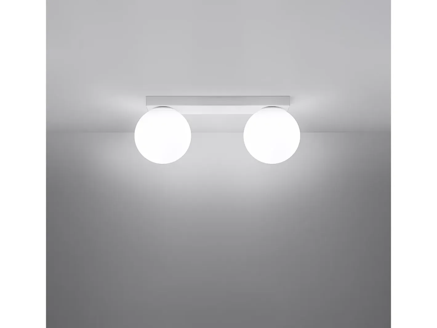 Sollux Lighting Plafón-Lámparas de techo Zynfi moderno de acero/vidrio - 2 fuentes luminosas 4000K - L.34,5 x A.14,5 cm - Blanco
