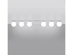 Sollux Lighting Lámparas de techo Zynfi moderno de acero/vidrio - 6 fuentes luminosas 4000K - L.120 x A.14,5 cm - Blanco Online