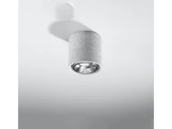 Sollux Lighting Plafón-Lámparas de techo Zynko industrial de concreto - 1 fuentes luminosas 3000K - L.14 x A.14 cm - Gris