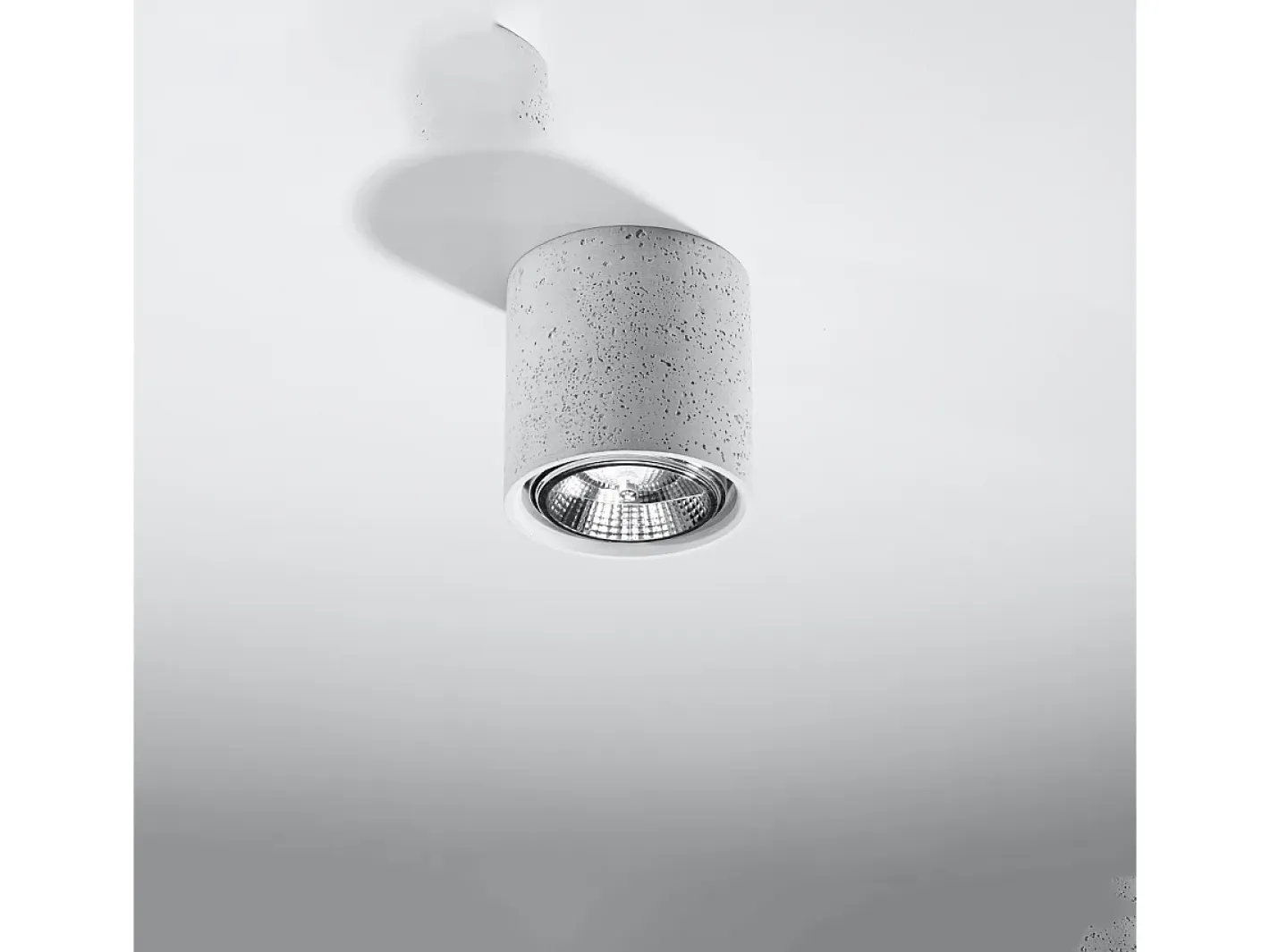 Sollux Lighting Plafón-Lámparas de techo Zynko industrial de concreto - 1 fuentes luminosas 3000K - L.14 x A.14 cm - Gris