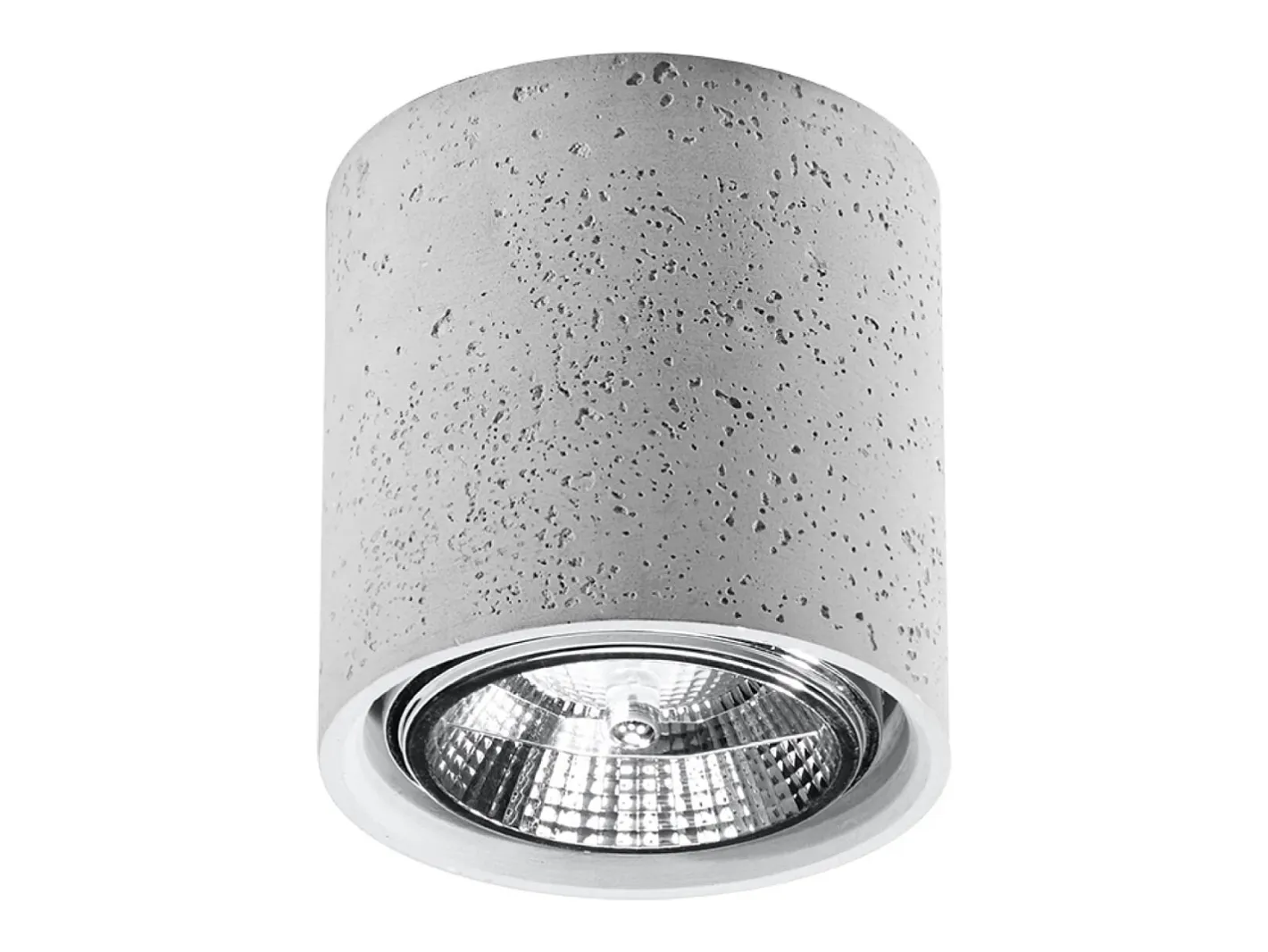 Sollux Lighting Plafón-Lámparas de techo Zynko industrial de concreto - 1 fuentes luminosas 3000K - L.14 x A.14 cm - Gris