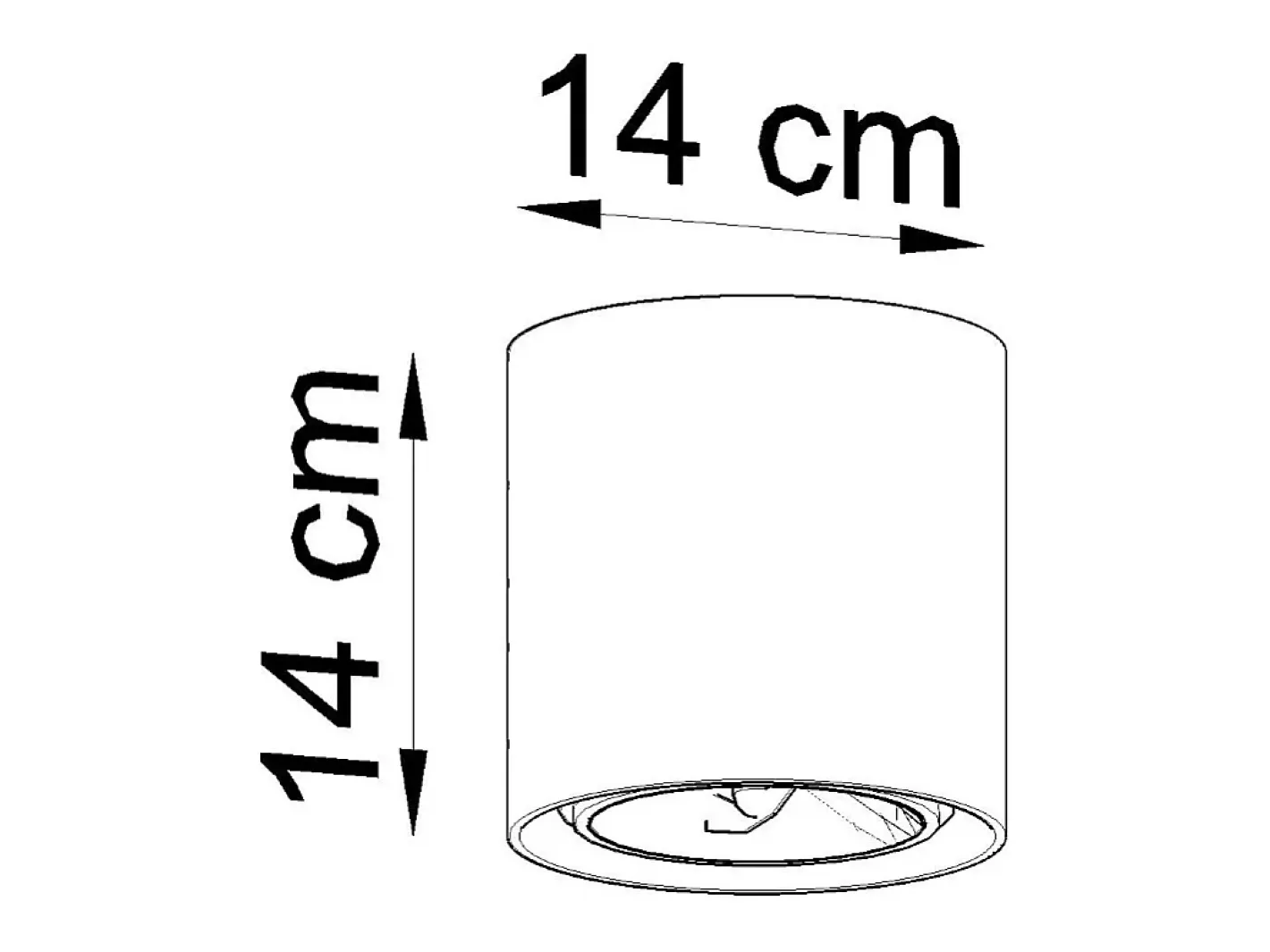 Sollux Lighting Plafón-Lámparas de techo Zynko industrial de concreto - 1 fuentes luminosas 3000K - L.14 x A.14 cm - Gris