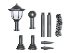Iluminación Exterior-Lámparas solares de jardín con valla de cadena ES542640 Gris