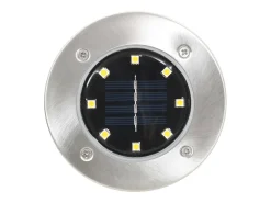 Clearance Lámparas solares de suelo 8 unidades luces LED color RGB ES989416 Plateado