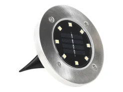 Clearance Lámparas solares de suelo 8 unidades luces LED color RGB ES989416 Plateado