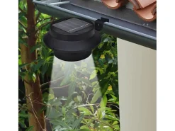 Iluminación Exterior-Lámparas solares para valla exterior 12 uds LED ES155044 Negro