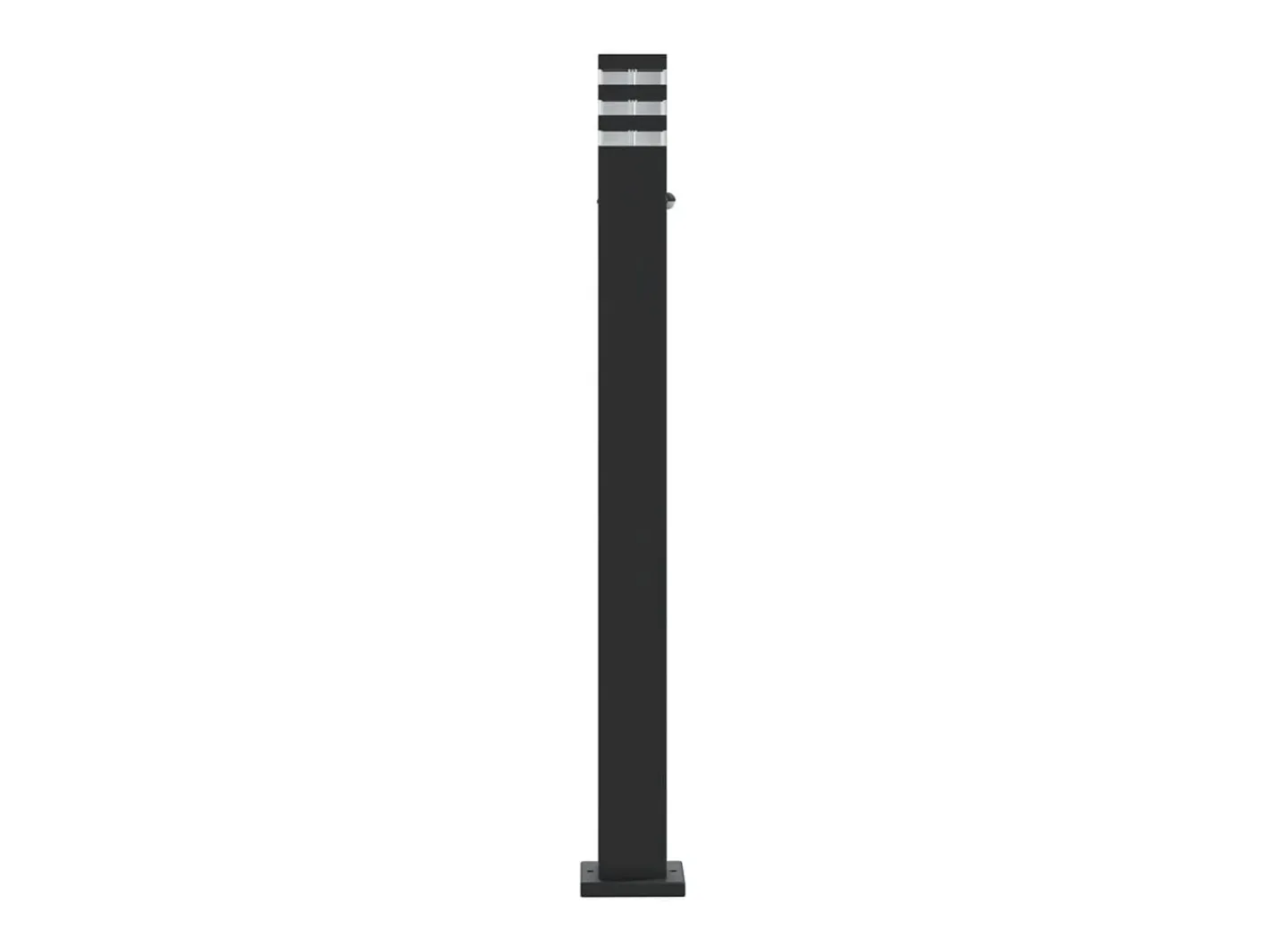 Iluminación Exterior-Lámparas suelo exterior con sensor 3 uds aluminio 110 cm ES668949 Negro