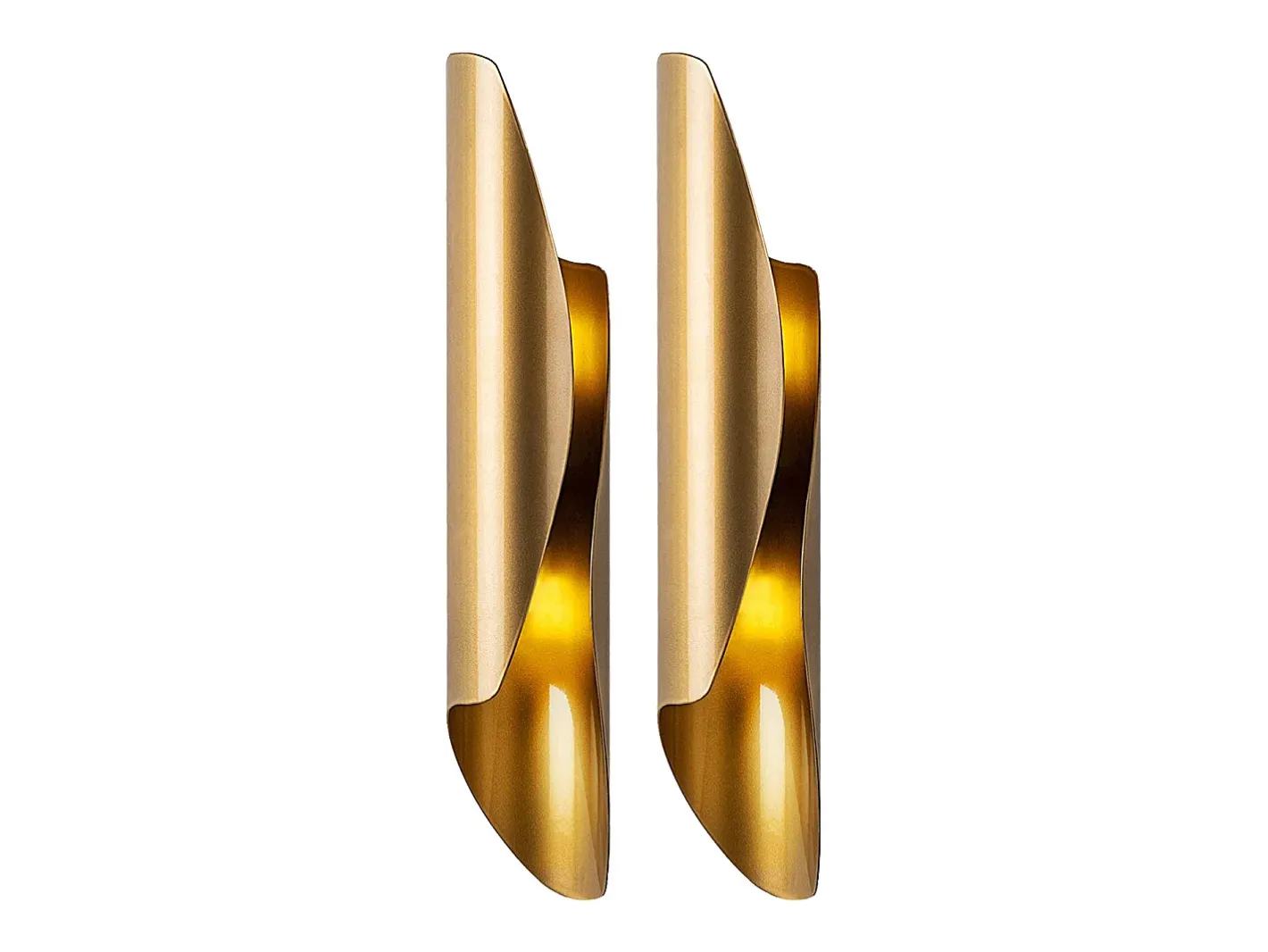 OZAIA Lote de 2 apliques de pared de metal - Alt. 40 x P 11 cm - Alt. 40 x P 11 cm - LYNOR Dorado