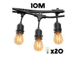Lumisky Luces de cadena E27 10M MAFY Negro Clearance