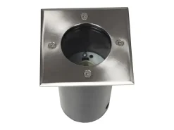 Iluminación Exterior-Luces de suelo de exterior cuadradas 12 unidades ES182766 Plateado