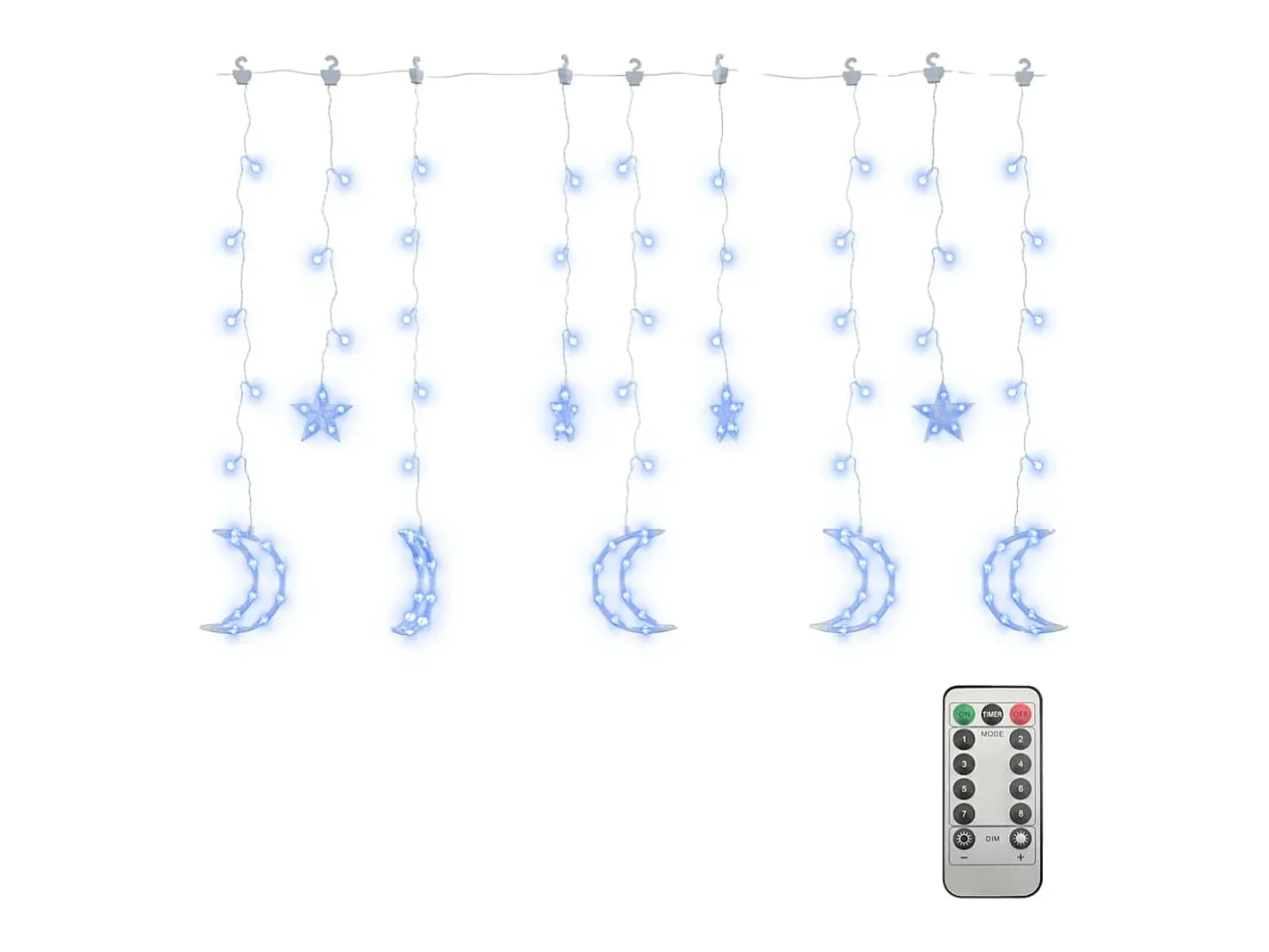 Best vidaxl Luces estrella y luna 138 LEDs azul con control remoto