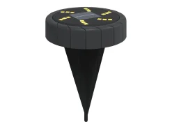 New Luces solares suelo jardín con picos tierra blanco cálido 4 uds ES699670 Negro