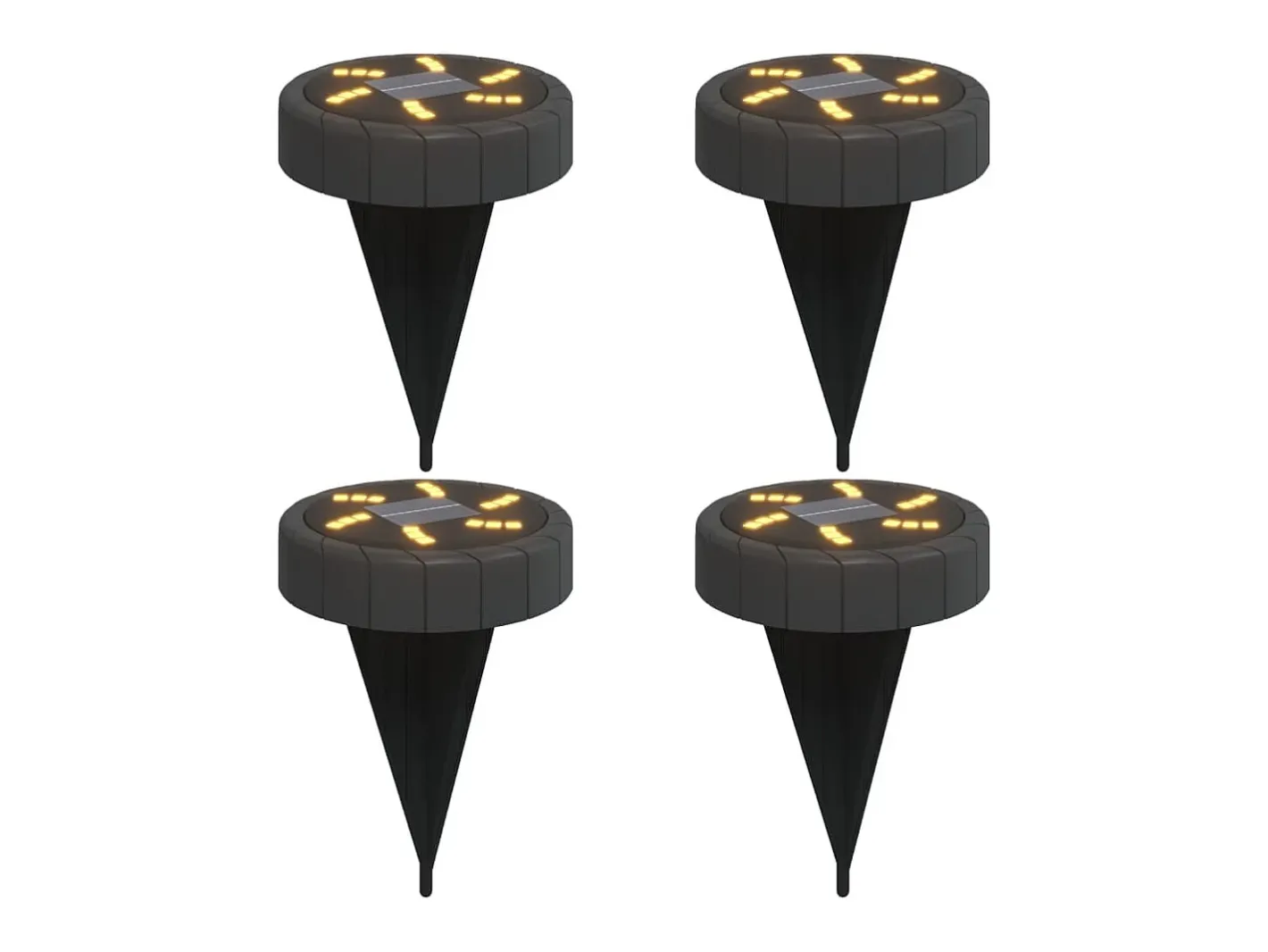 New Luces solares suelo jardín con picos tierra blanco cálido 4 uds ES699670 Negro