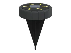 New Luces solares suelo jardín con picos tierra blanco cálido 4 uds ES699670 Negro