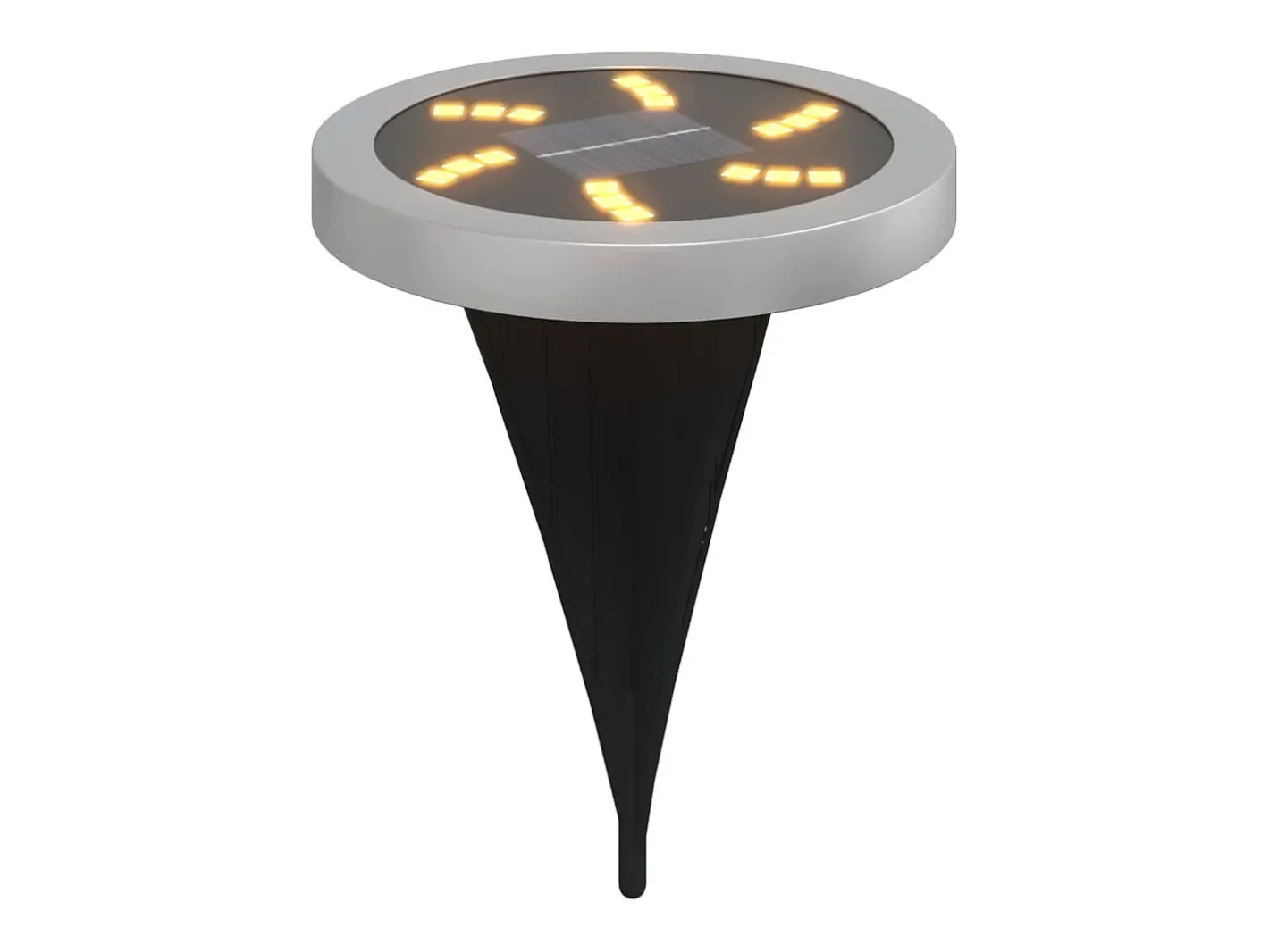 Iluminación Exterior-Luces solares suelo jardín con pico tierra blanco cálido 12 uds ES724234 Negro