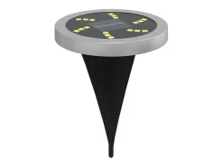 Iluminación Exterior-Luces solares suelo jardín con pico tierra blanco cálido 12 uds ES724234 Negro