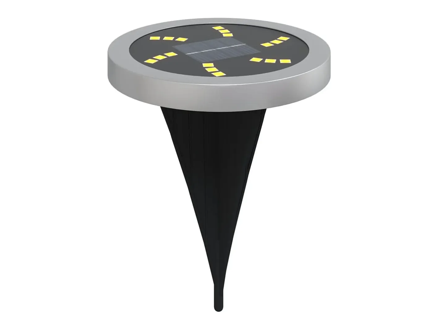 Iluminación Exterior-Luces solares suelo jardín con pico tierra blanco cálido 12 uds ES724234 Negro