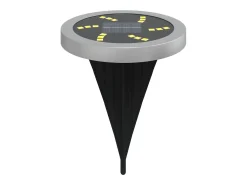Iluminación Exterior-Luces solares suelo jardín con pico tierra blanco cálido 12 uds ES724234 Negro