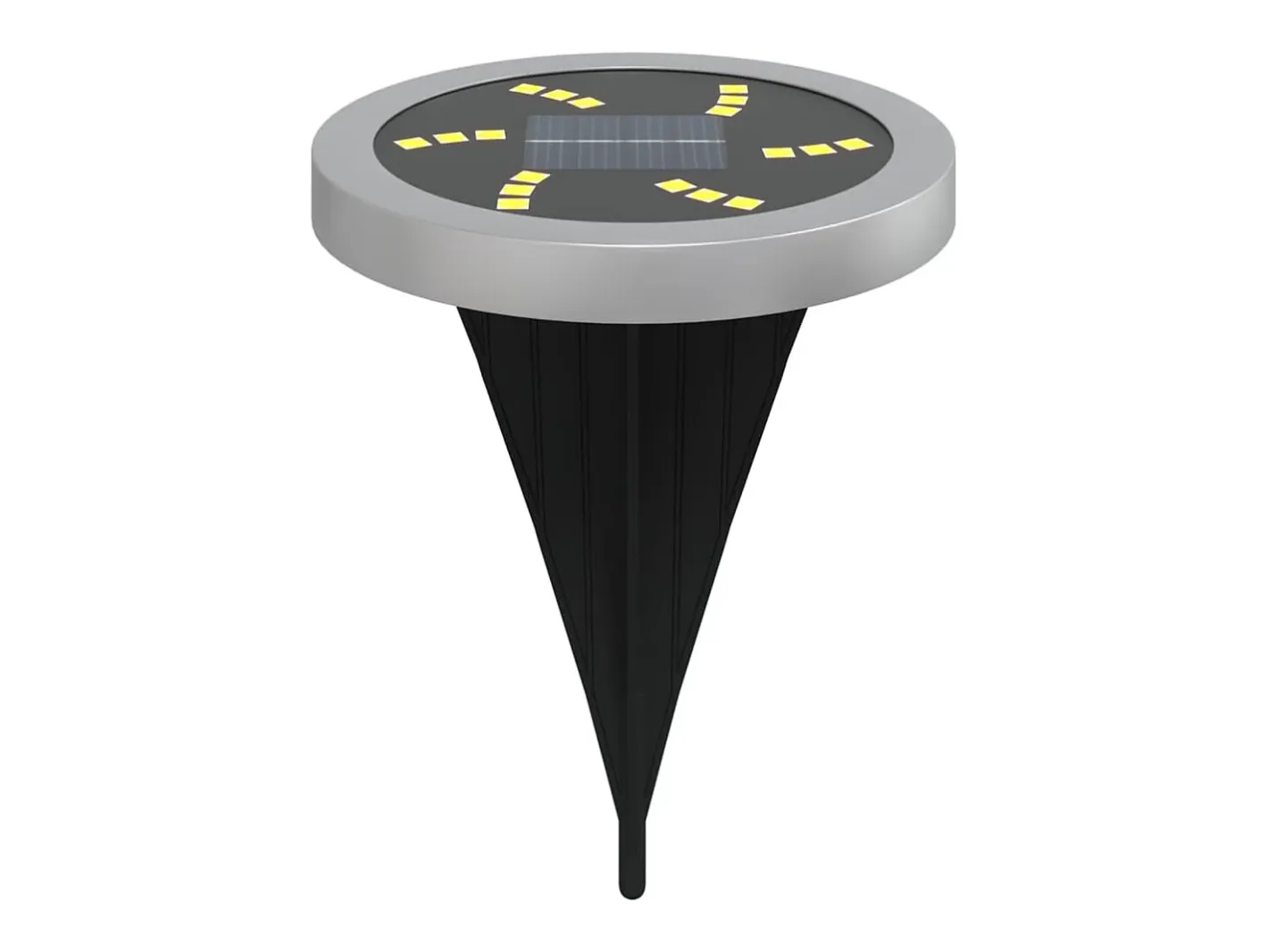 Iluminación Exterior-Luces solares suelo jardín con pico tierra blanco cálido 12 uds ES724234 Negro
