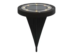 Iluminación Exterior-Luces solares suelo jardín con pico tierra blanco cálido 12 uds ES168131 Negro